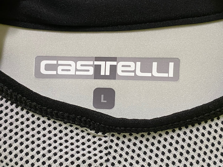 JS026 カステリ CASTELLI ROSSO CORSA ソフトシェル 長袖 サイクルジャケット 蛍光黄 L GORE-TEX 裏起毛