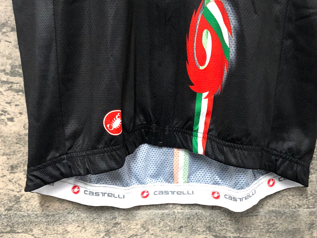 JV725 カステリ CASTELLI DINO 2 シディ SIDI 半袖 サイクルジャージ 黒赤 XL