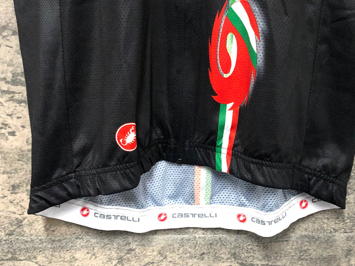 JV725 カステリ CASTELLI DINO 2 シディ SIDI 半袖 サイクルジャージ 黒赤 XL
