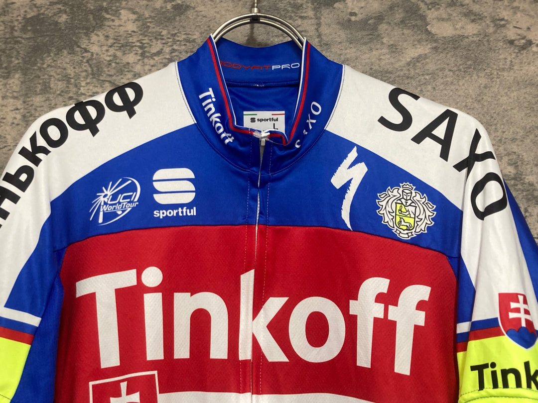 KJ861 スポーツフル sportful 半袖 サイクルジャージ 青白 L SAXO BANK TINKOFF