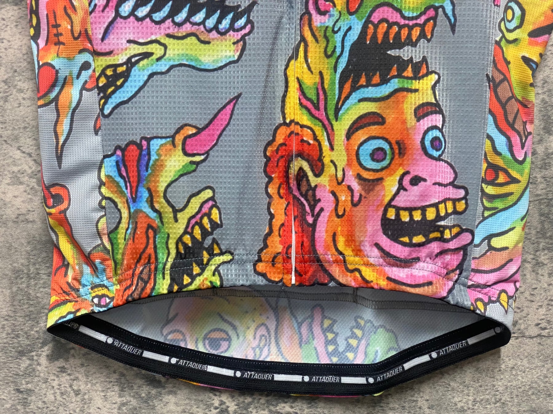 JI066 アタッカー ATTAQUER Artist 半袖 サイクルジャージ グレー 総柄