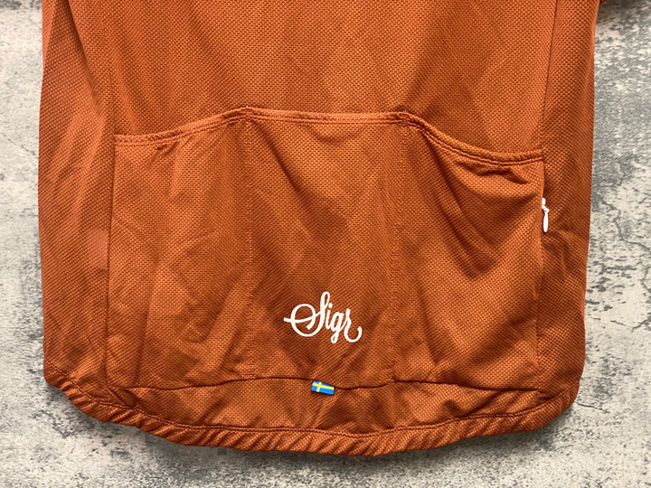 JI122 シーガー Sigr 半袖 サイクルジャージ ブラウン XXL