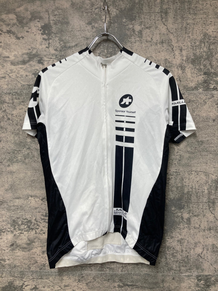 JQ968 アソス ASSOS SS.MILLE 半袖 サイクルジャージ 白 S ※シミ