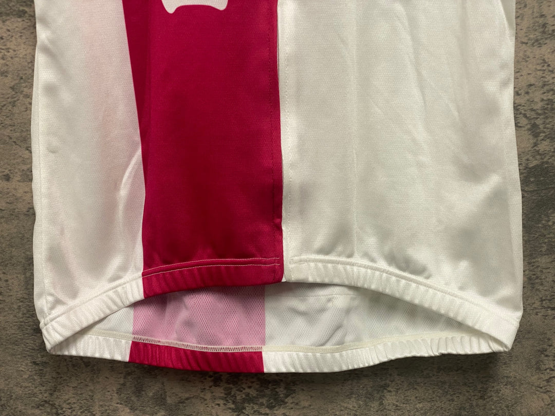 KE529 パールイズミ PEARL iZUMi 半袖 サイクルジャージ 白 赤 L ※ペン跡