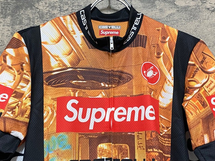 KA407 カステリ CASTELLI Supreme SUBWAY 半袖 サイクルジャージ M スカルキャップ セット