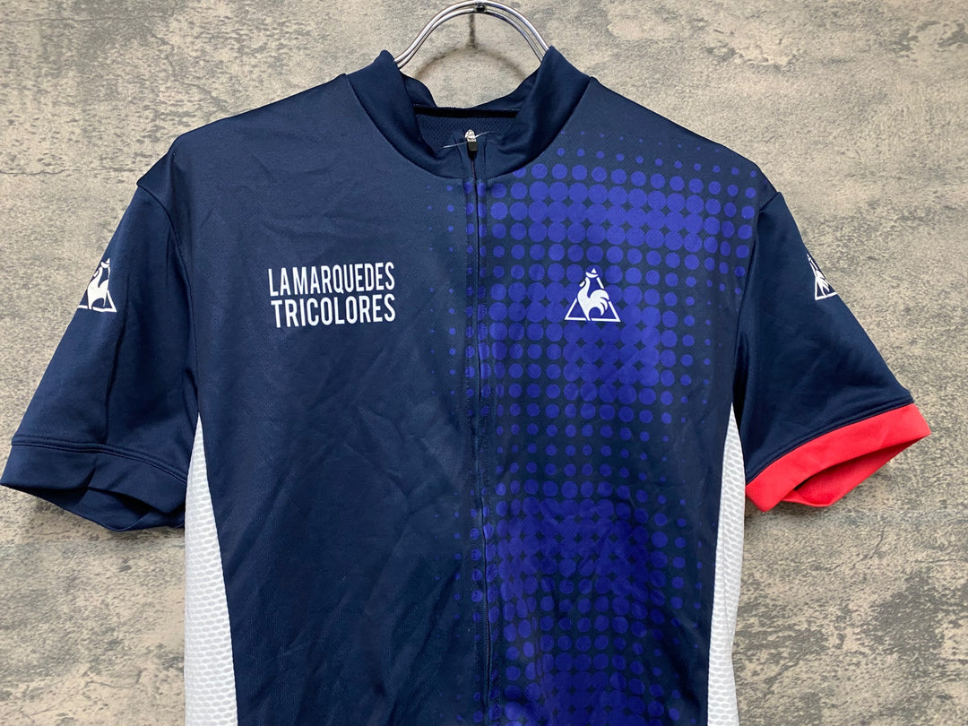 KC847 ルコックスポルティフ le coq sportif 半袖 サイクルジャージ 紺 L