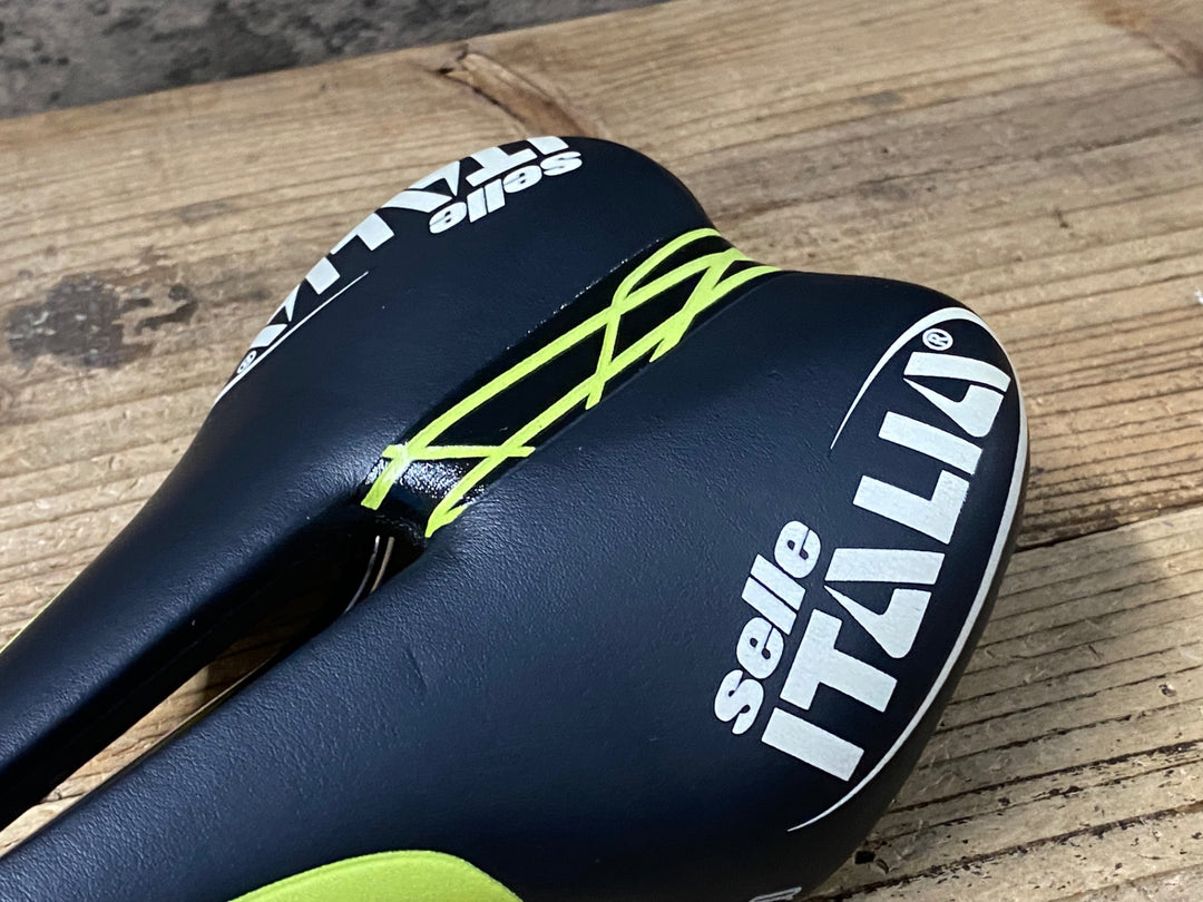 KJ133 セライタリア SELLE ITALIA SLR TEAM EDITION サドル 黒黄 Ti316 レール