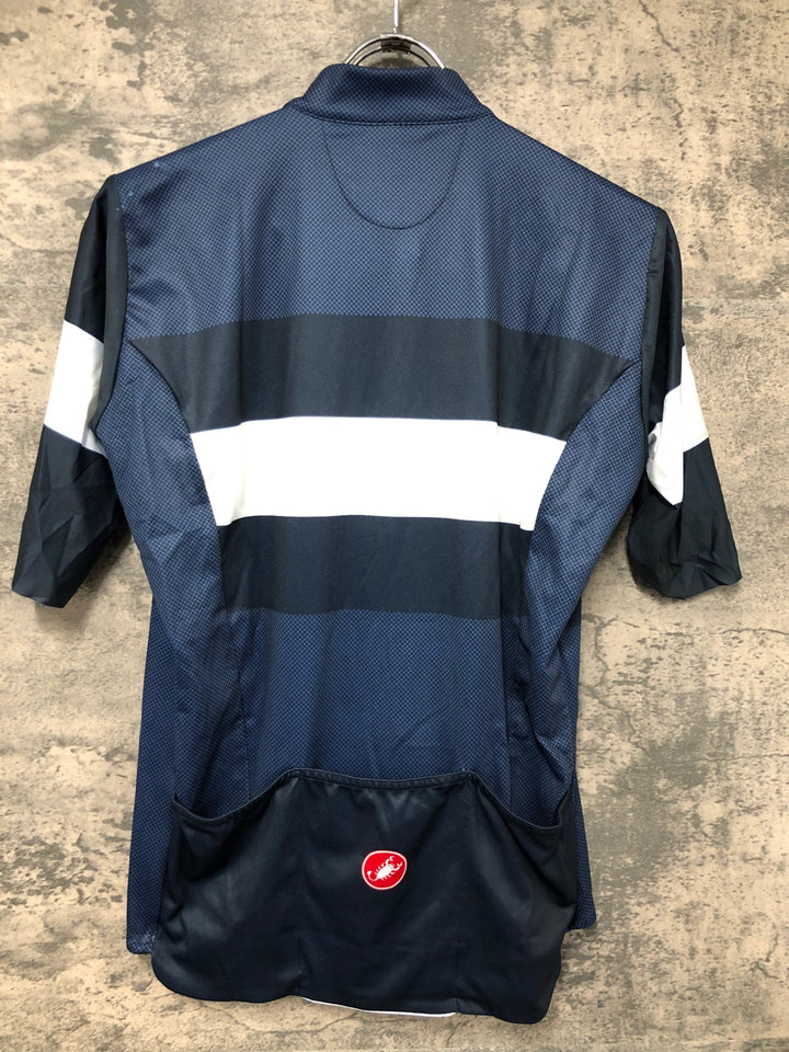 JJ815 カステリ CASTELLI 半袖 サイクルジャージ 紺 白 L