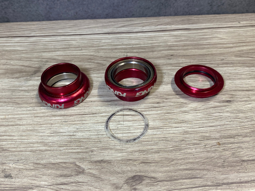 JT261 クリスキング CHRIS KING NoThreadSet アヘッド ヘッドパーツ ヘッドセット 上下1-1/8 OS アウトボード式 レッド ※トップキャップ無し