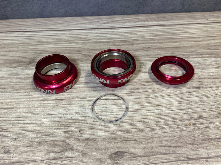 JT261 クリスキング CHRIS KING NoThreadSet アヘッド ヘッドパーツ ヘッドセット 上下1-1/8 OS アウトボード式 レッド ※トップキャップ無し