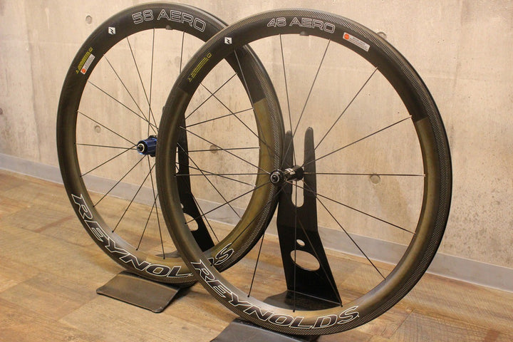 レイノルズ REYNOLDS 58 AERO / 48 AERO カーボン クリンチャー ホイールセット シマノ 11/12S 16C【名古屋店】
