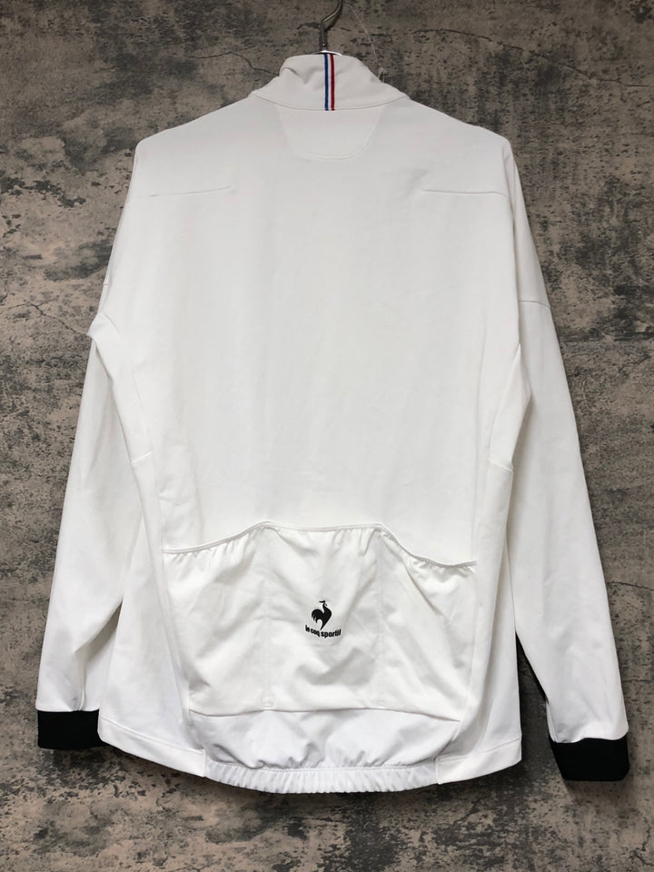 KB676 ルコックスポルティフ le coq sportif 長袖 サイクルジャージ 白 L 裏起毛 ※一部ほつれ