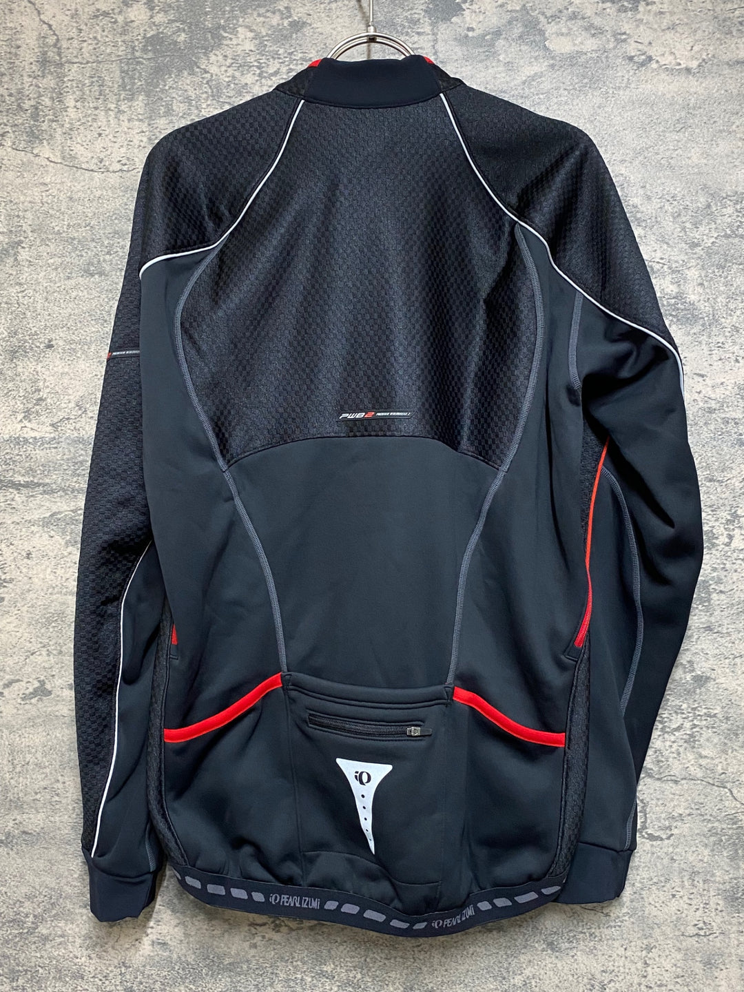 JP707 パールイズミ PEARL iZUMi 長袖 サイクルジャケット 黒 赤 L 裏起毛