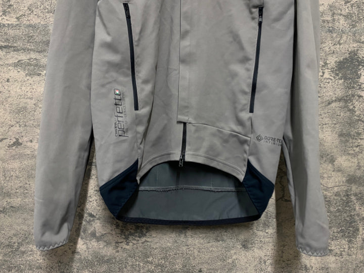 KB699 カステリ CASTELLI ROSSO CORSA Perfetto RoS 2 GORE-TEX Infinium Windstopper 長袖 サイクルジャケット シェル グレー M