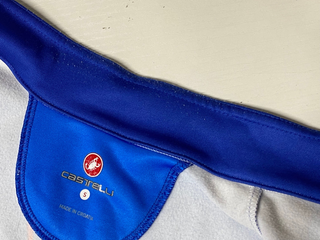 KI532 カステリ CASTELLI 長袖 サイクルジャージ 青 S 裏起毛 ※毛玉
