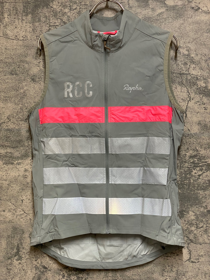 JP297 ラファ Rapha RCC ジレ サイクルベスト グレー M ※スレ,シミ,チャック引手破損