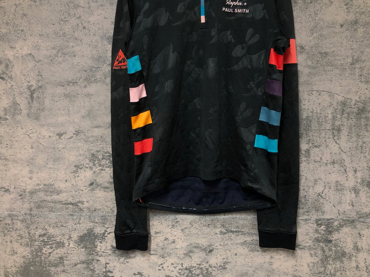 JO917 ラファ Rapha PAUL SMITH & RAPHA LONG SLEEVE CLASSIC JERSEY 長袖 サイクルジャージ 黒 L