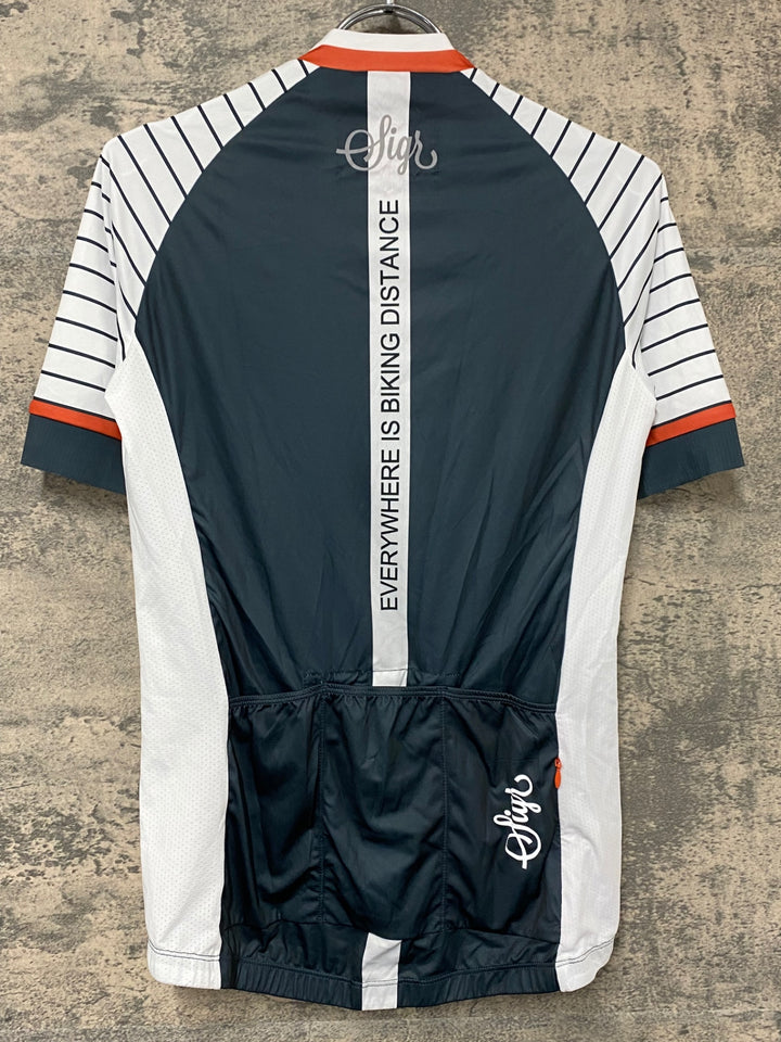 JH574 シーガー SIGR WHITE HORIZON レディース 半袖 サイクルジャージ 白紺
