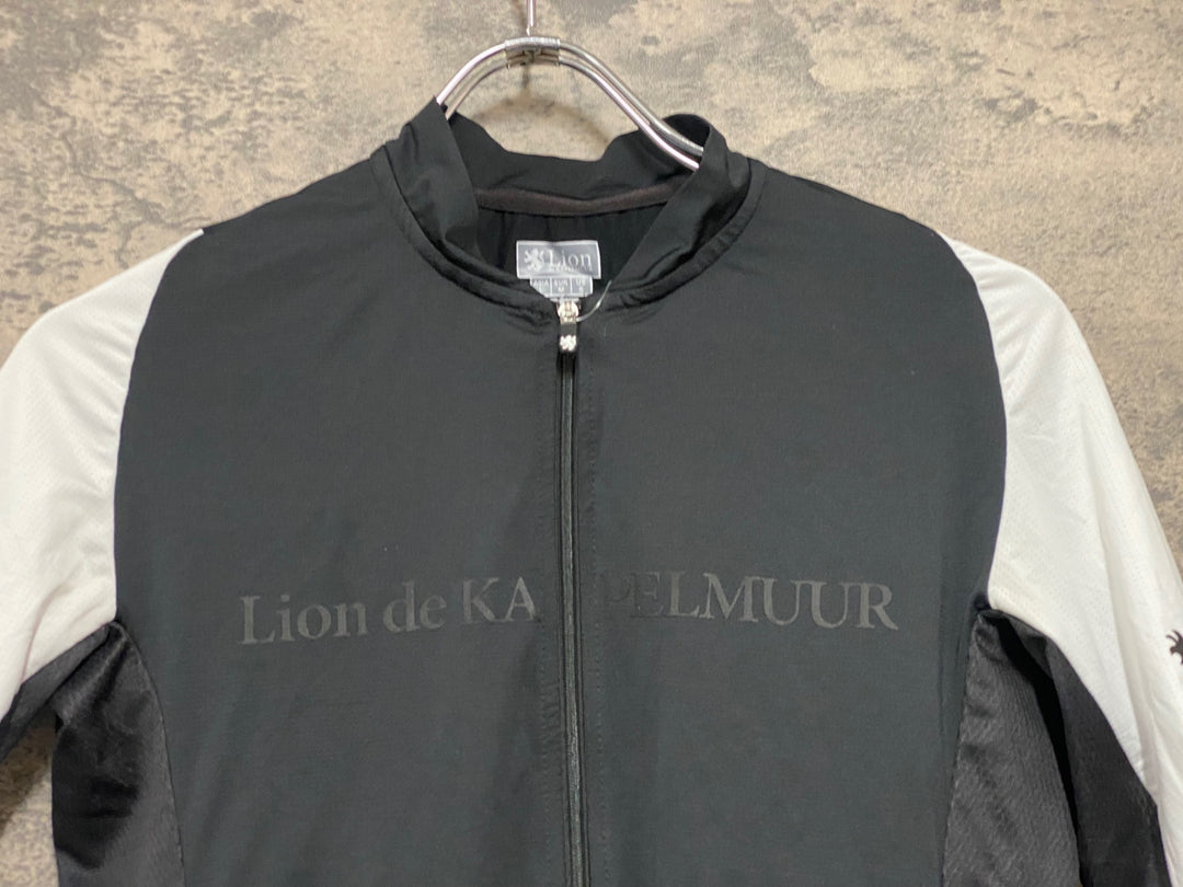 JU178 リオンドカペルミュール Lion de KAPELMUUR 半袖 サイクルジャージ 黒 白 L