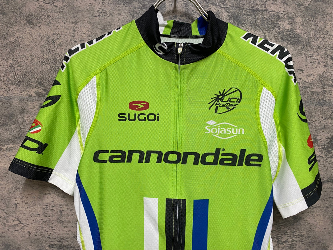 JS449 スゴイ SUGOI 半袖 サイクルジャージ 黒 緑 S/P CANNONDALE