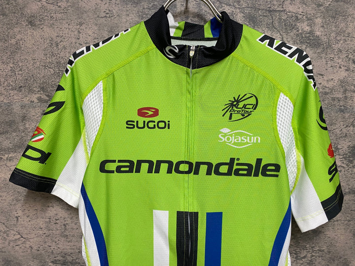 JS449 スゴイ SUGOI 半袖 サイクルジャージ 黒 緑 S/P CANNONDALE