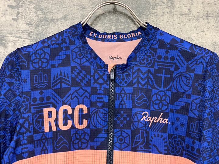 JZ136 ラファ Rapha RCC ANNUAL MENS PT FLYWEIGHT JERSEY 半袖 サイクルジャージ ネイビー M