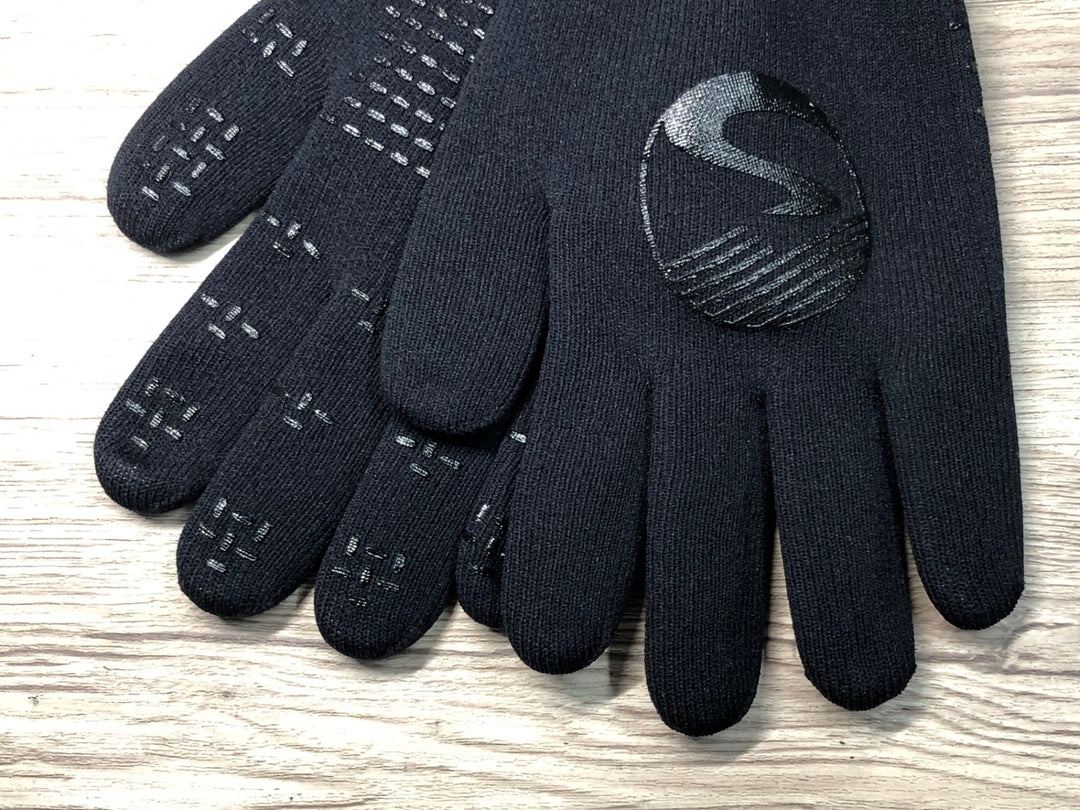 JF182 showers pass WATER PROOF KNIT GLOVES 長指 グローブ 黒 M