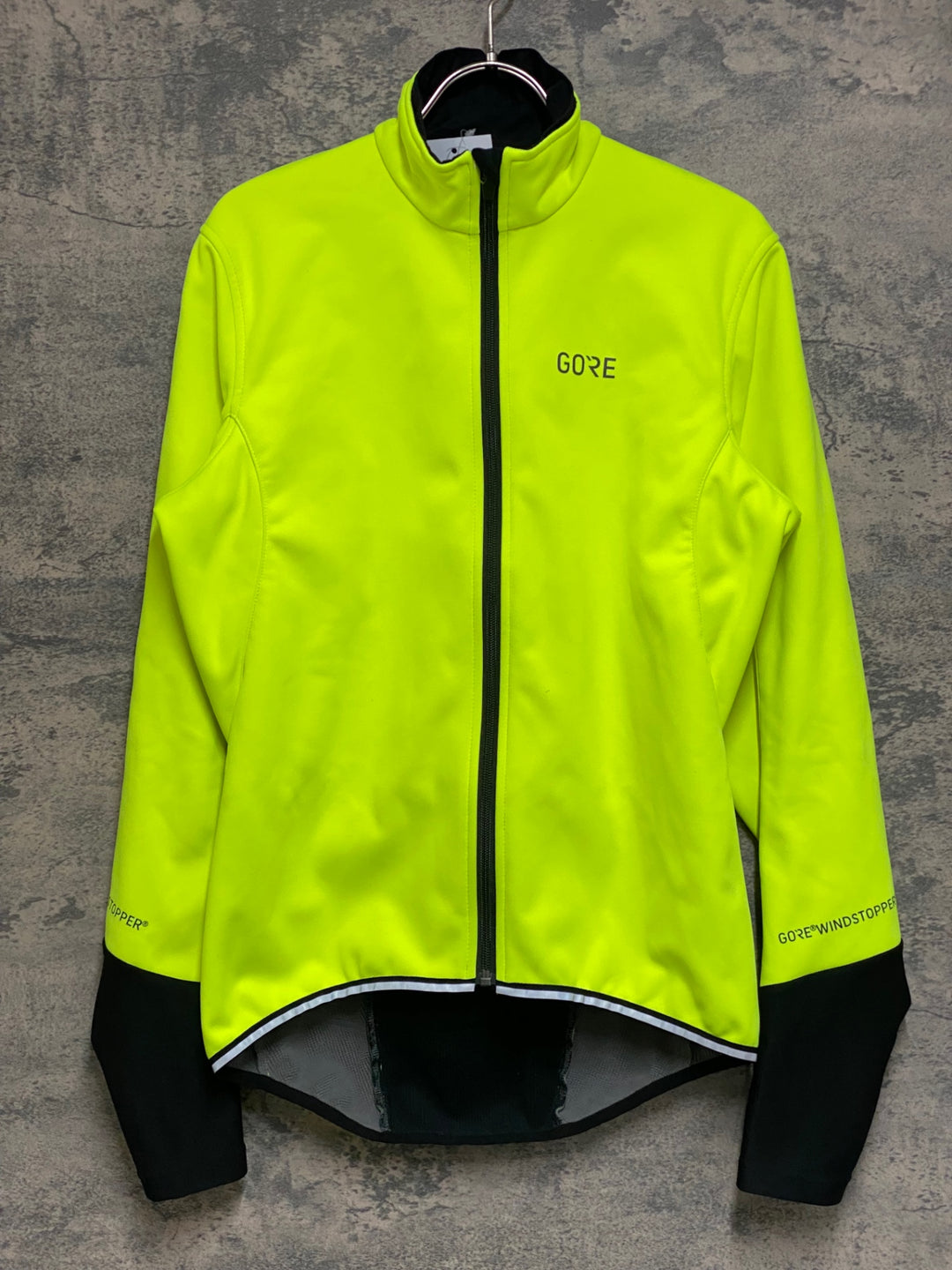 JO991 ゴア GORE 長袖 サイクルジャケット 黄 M 裏起毛 GORE WINDSTOPPER