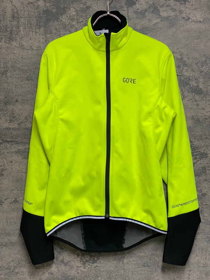 JO991 ゴア GORE 長袖 サイクルジャケット 黄 M 裏起毛 GORE WINDSTOPPER