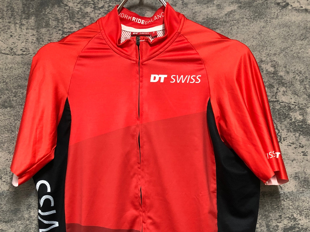 KE209 DT SWISS 半袖 サイクルジャージ 赤 S