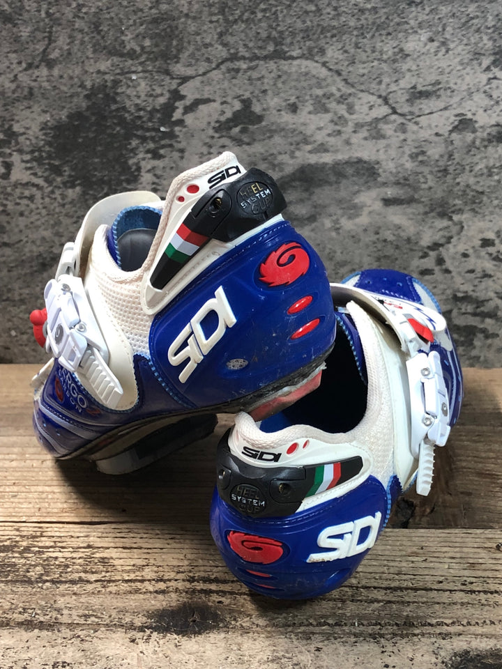 JV462 シディ SIDI エルゴ2 カーボン ERGO 2 CARBON ビンディングシューズ 青白 3穴 EU41.5 ※傷み変色