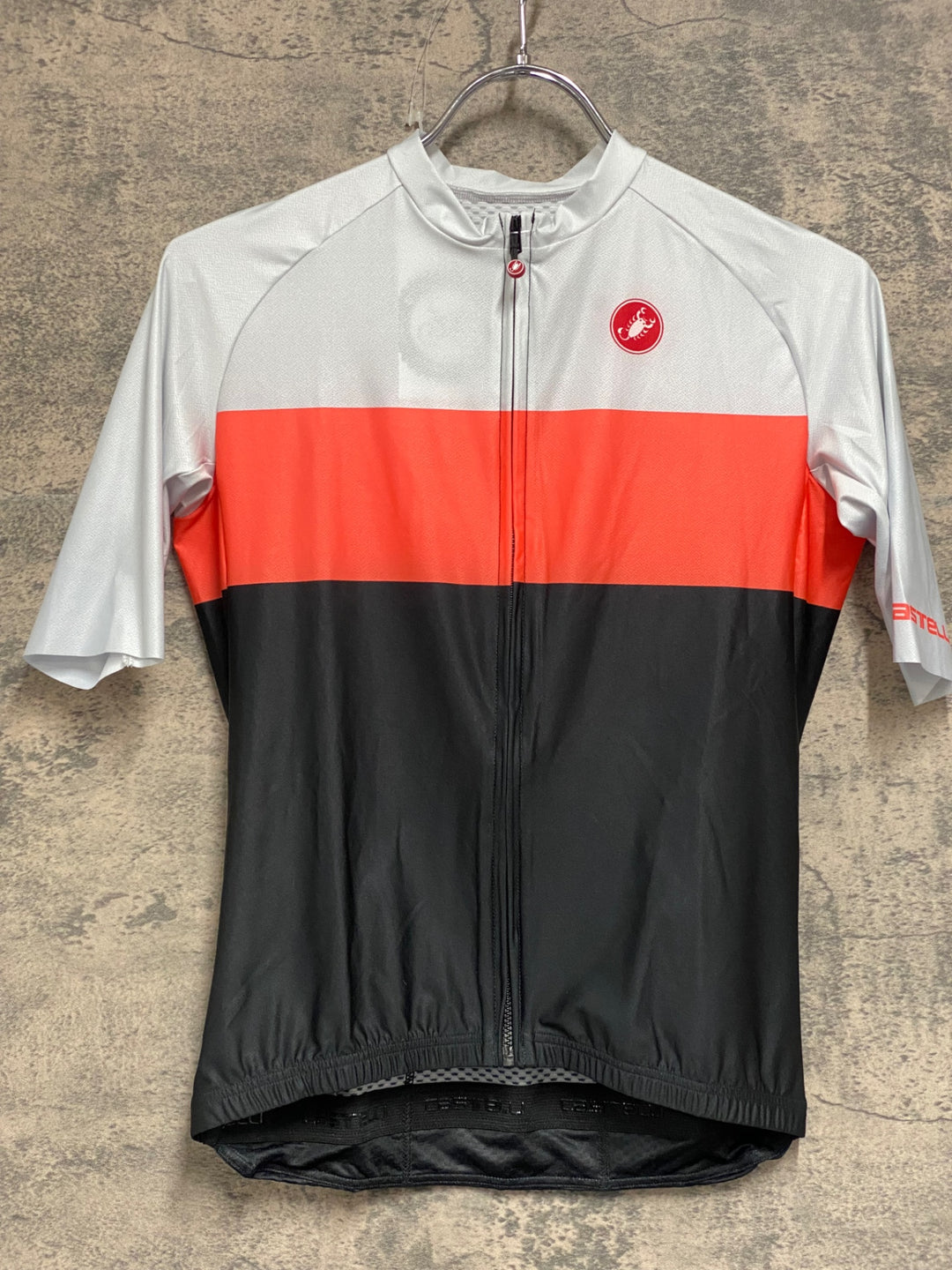 JV047 カステリ CASTELLI 半袖 サイクルジャージ グレー オレンジ ブラック レディース M 未使用