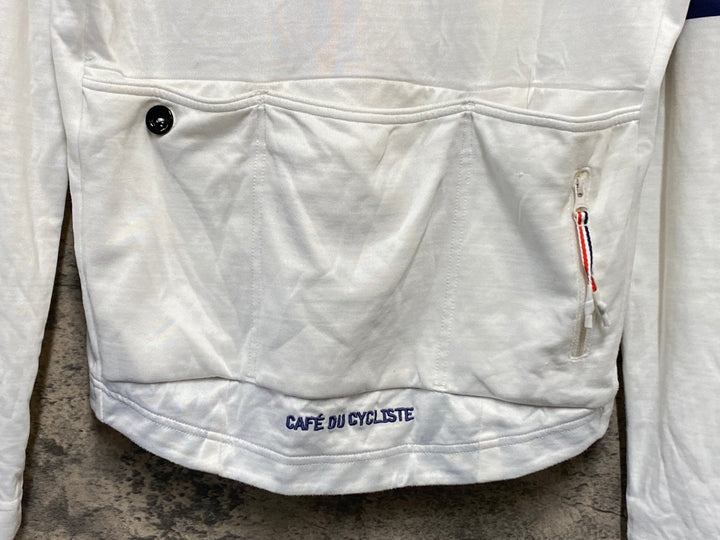 KR586 カフェドシクリステ Cafe du Cycliste CLAUDETTE MEN 長袖 サイクルジャージ 白 L ※スレあり