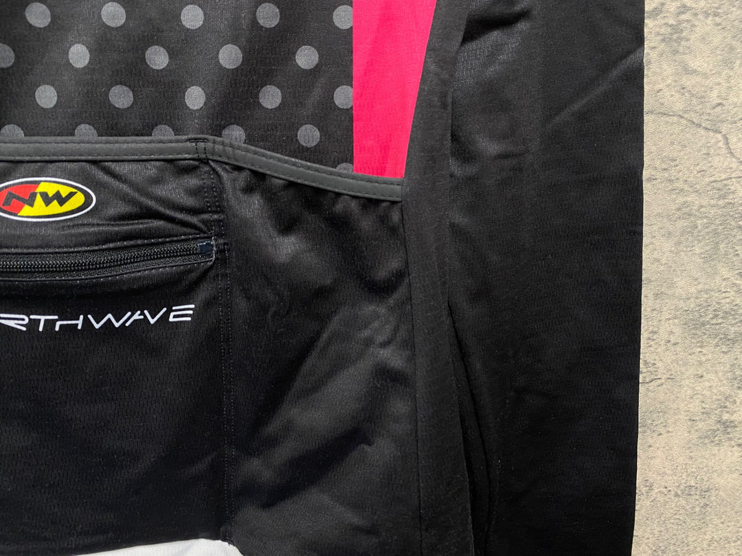 KJ896 ノースウェーブ NORTHWAVE 長袖 サイクルジャージ 黒 ピンク Mサイズ