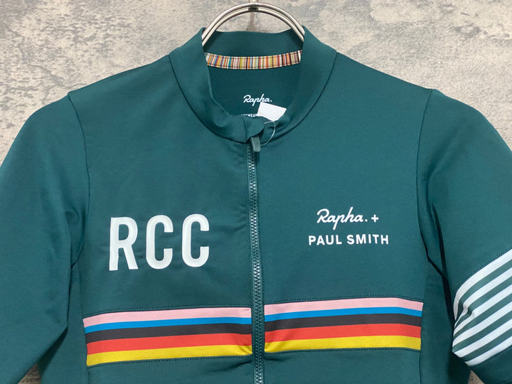 KF570 ラファ Rapha RCC X PAUL SMITH PRO TEAM MIDWEIGHT JERSEY 半袖 サイクルジャージ 緑 XS