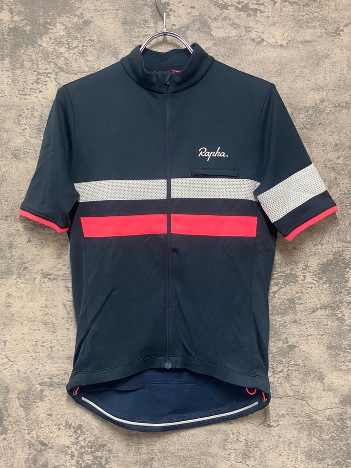 KR179 ラファ Rapha BREVET JERSEY Ⅱ 半袖 サイクルジャージ 紺 ピンク S