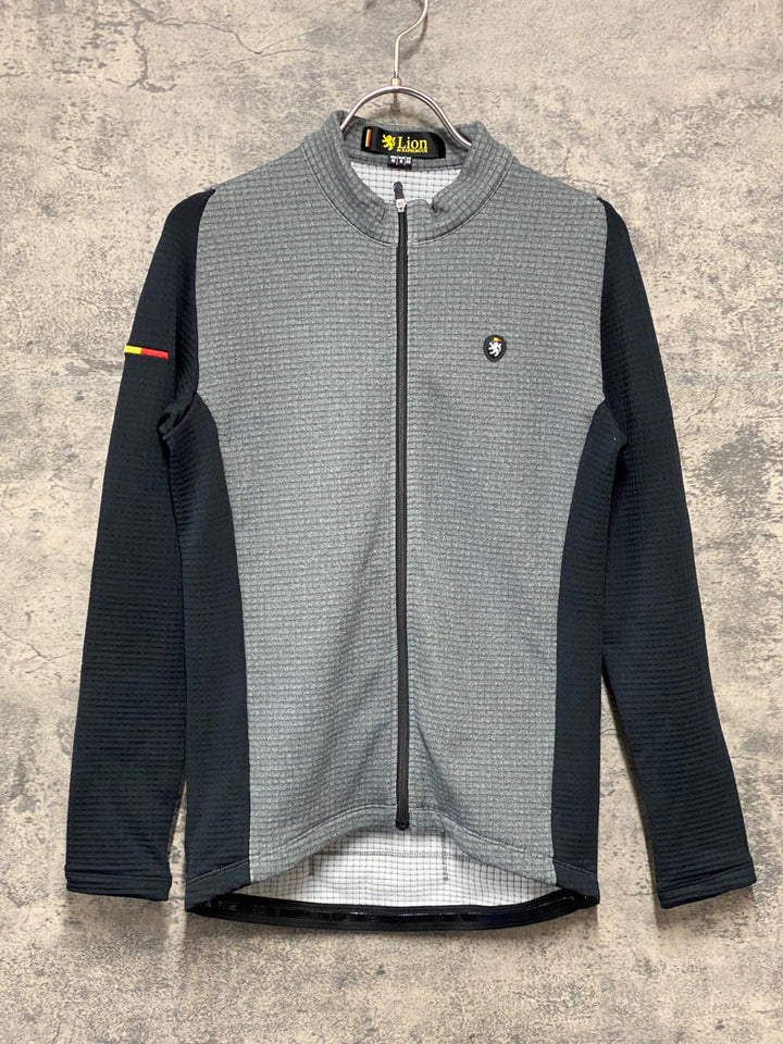 KI099 リオンドカペルミュール Lion de KAPELMUUR 長袖 サイクルジャージ グレー M 裏起毛