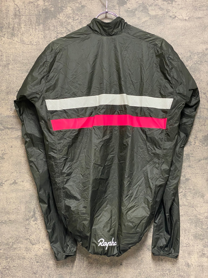 KE033 ラファ Rapha BREVET FLYWEIGHT WIND JACKET 長袖 サイクルジャケット オリーブ L