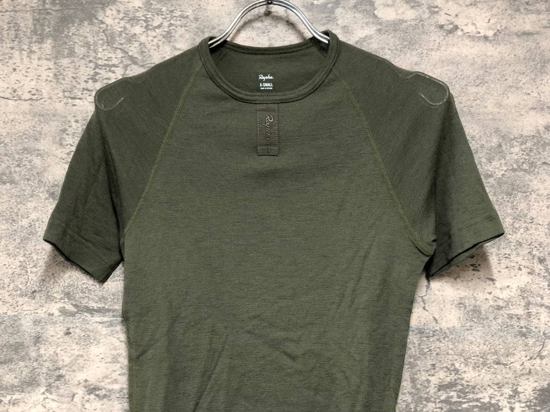 KD904 ラファ Rapha MERINO BASE LAYER - SHORT SLEEVE 半袖 ベースレイヤー カーキ XS
