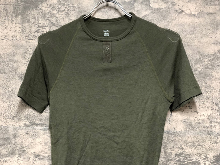 KD904 ラファ Rapha MERINO BASE LAYER - SHORT SLEEVE 半袖 ベースレイヤー カーキ XS