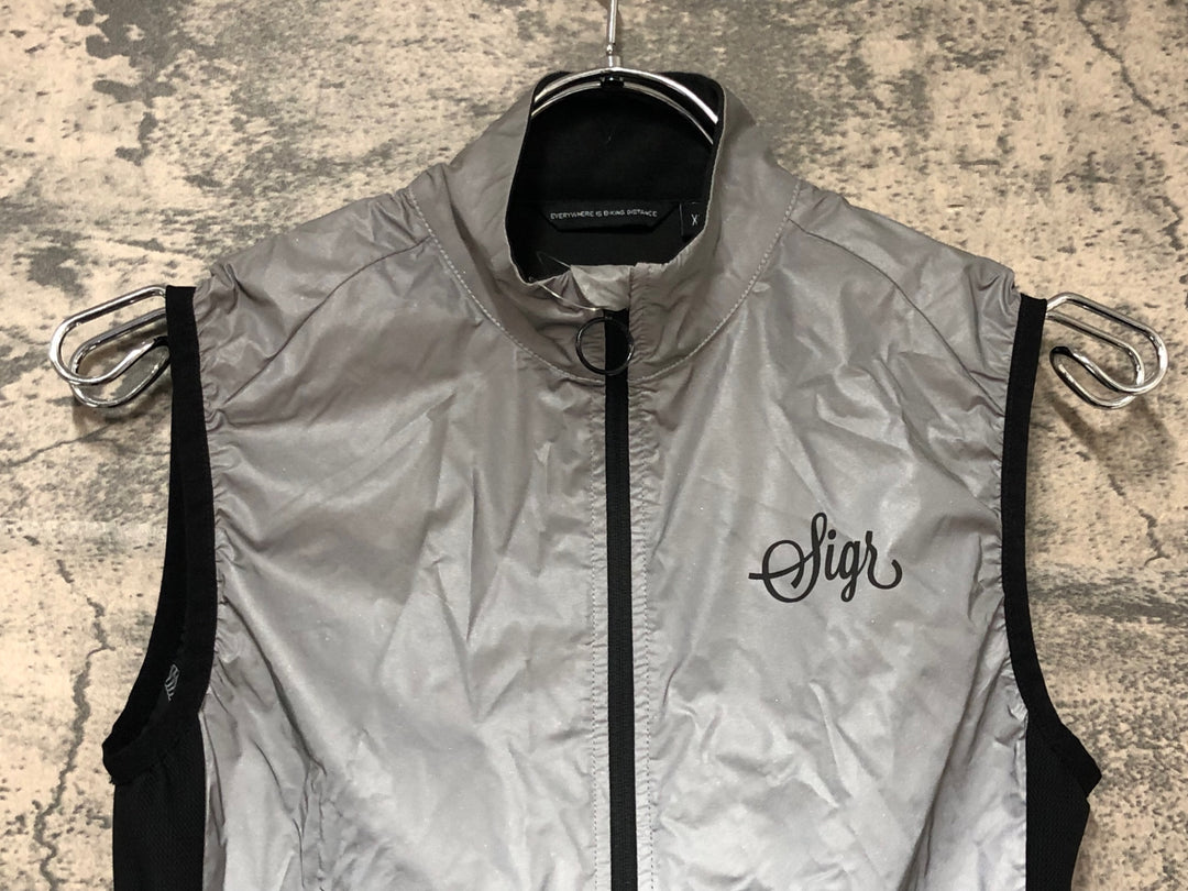 KO405 シーガー Sigr サイクルベスト ジレ 黒 グレー XXS