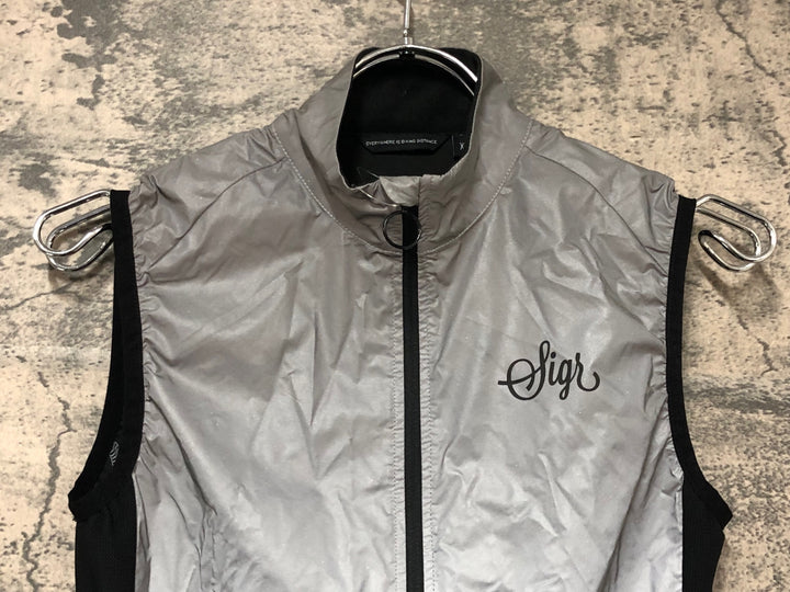 KO405 シーガー Sigr サイクルベスト ジレ 黒 グレー XXS