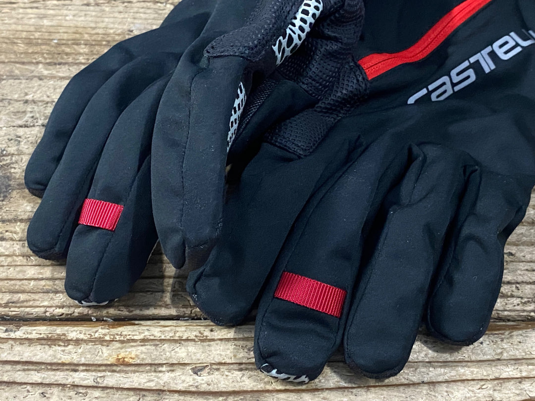 KD937 カステリ CASTELLI ROSSOCORSA 長指 グローブ 黒 M 裏起毛