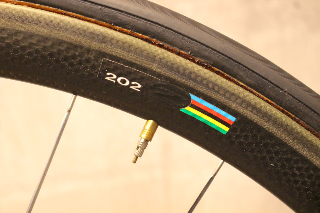 【カンパ11/12Sフリー付属】ジップ ZIPP 202 カーボン チューブラー ホイールセット シマノ 10S 【名古屋店】