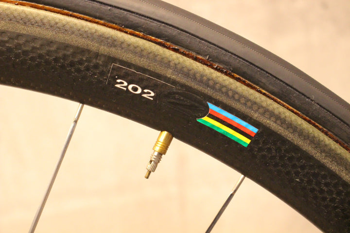 【カンパ11/12Sフリー付属】ジップ ZIPP 202 カーボン チューブラー ホイールセット シマノ 10S 【名古屋店】
