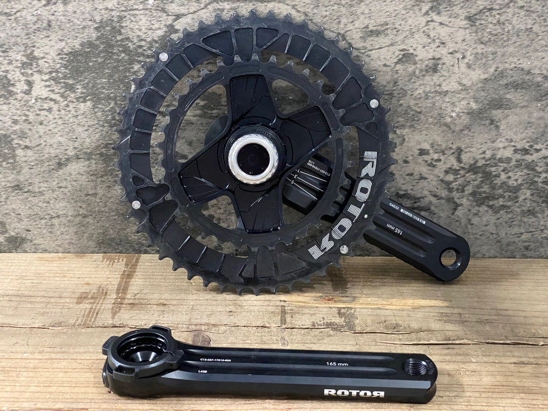 KN043 ローター ROTOR 2IN POWER パワーメーター クランクセット 50/34T 165mm 11S 通信確認済み 充電ケーブル付属