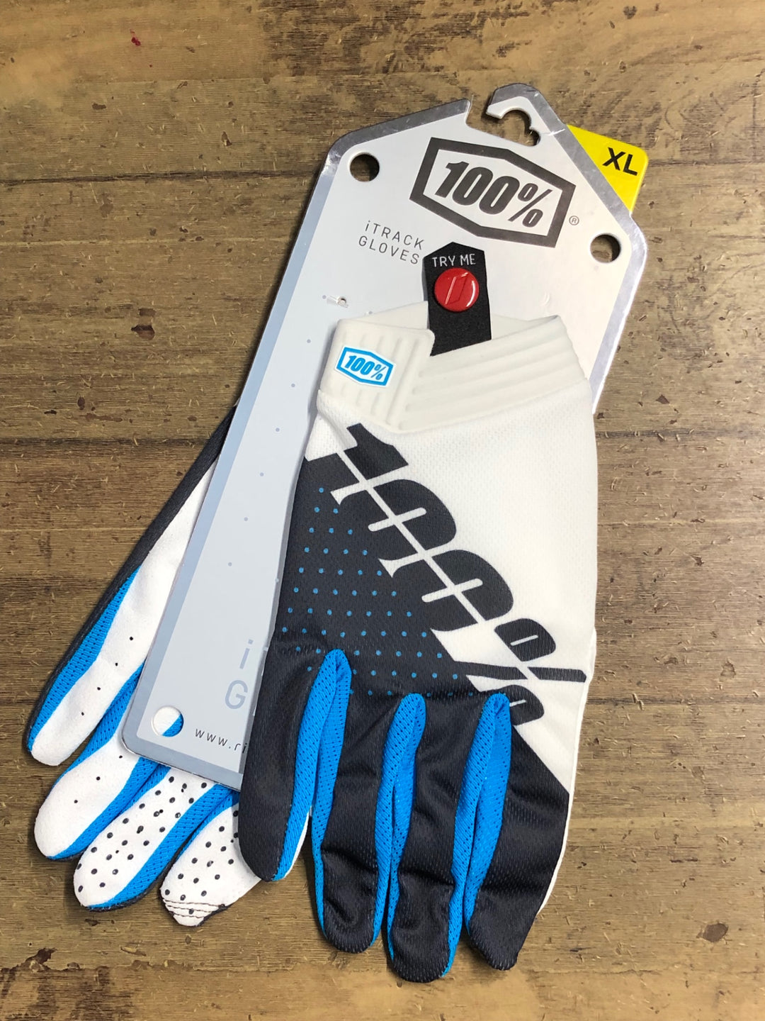 KM548 100％ iTRACK GLOVES 長指 グローブ 白 黒 XL