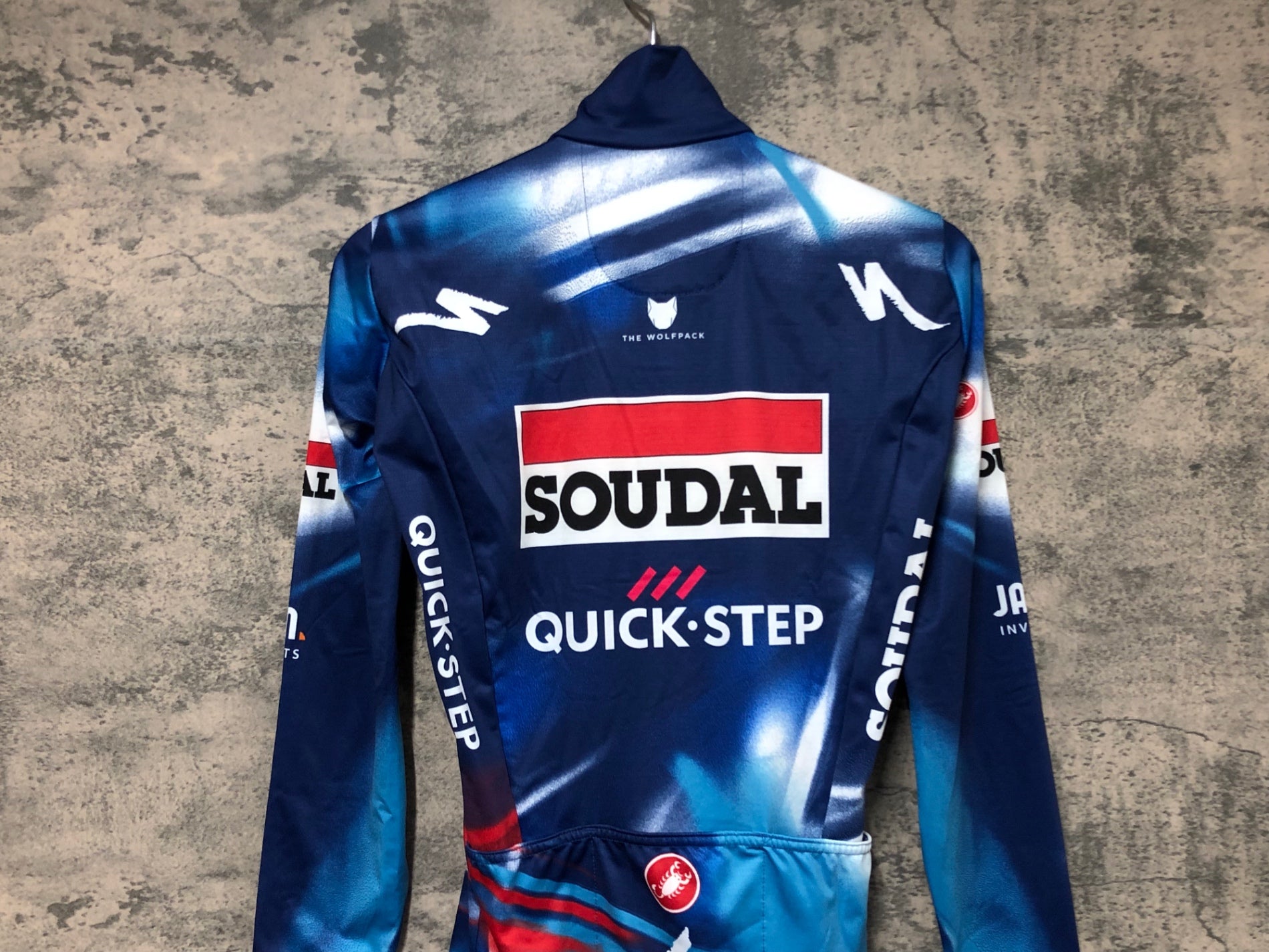 JT595 カステリ CASTELLI 長袖 サイクルジャージ 青 XS QUICK STEP