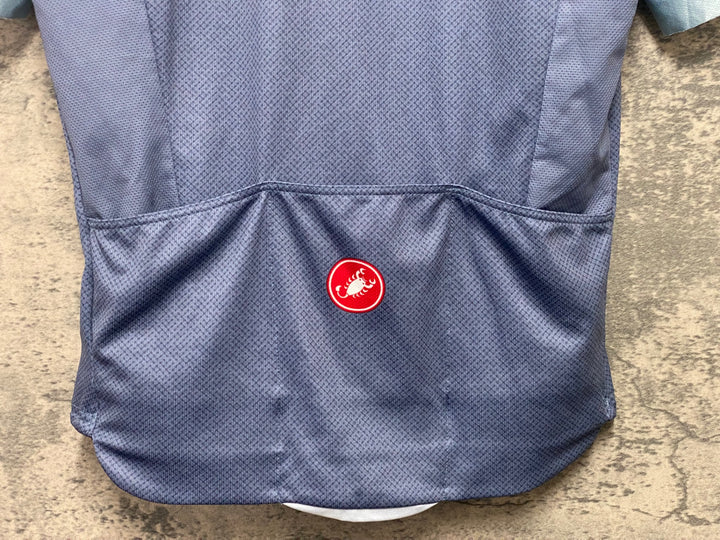 JX964 カステリ CASTELLI 半袖 サイクルジャージ 紺白  M