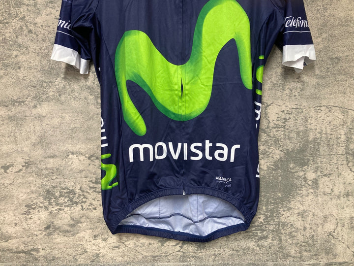 JS496 エンデュラ ENDURA 半袖 サイクルジャージ 濃紺 サイズ不明 movistar ※タグカット